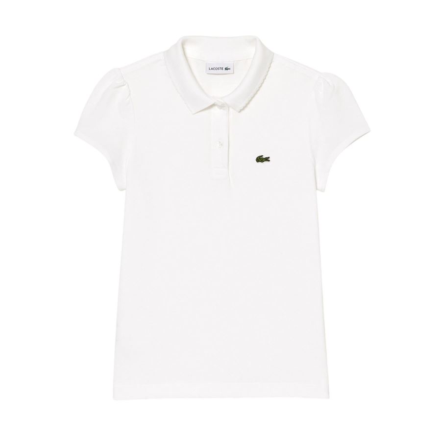 Polo in mini piqué con colletto smerlato da bambina Lacoste | PJ3594001