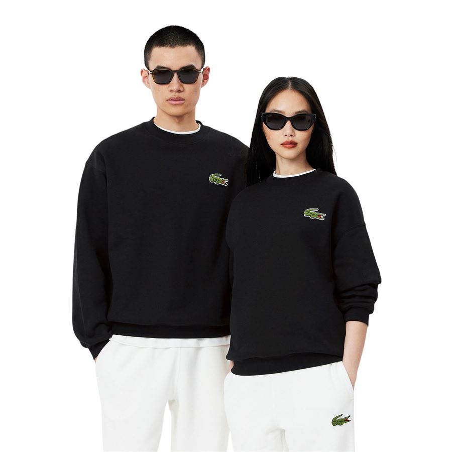 Felpa in pile loose fit con stemma a contrasto Lacoste | SH2741031