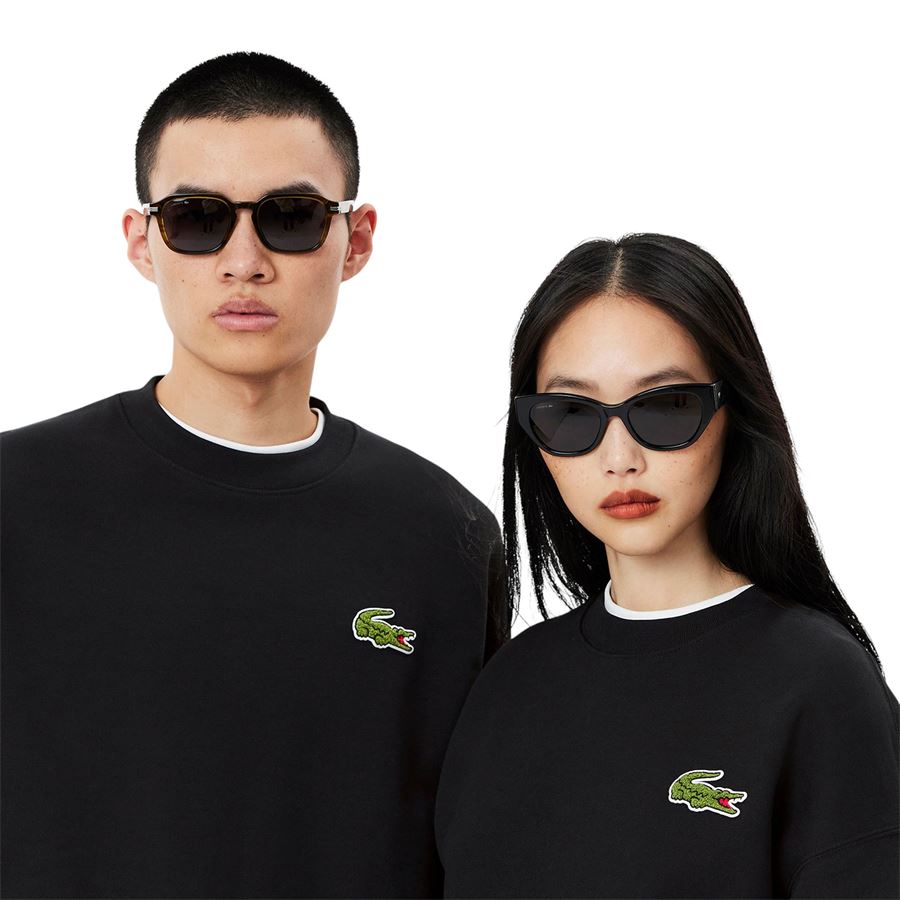 Felpa in pile loose fit con stemma a contrasto Lacoste | SH2741031