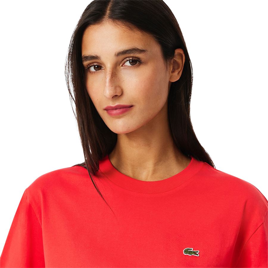 T-shirt a manica corta da donna in morbido cotone relaxed fit Lacoste | TF7215ZBG