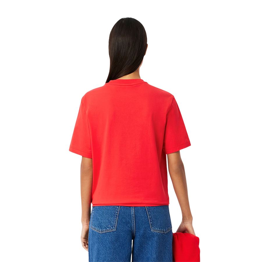 T-shirt a manica corta da donna in morbido cotone relaxed fit Lacoste | TF7215ZBG