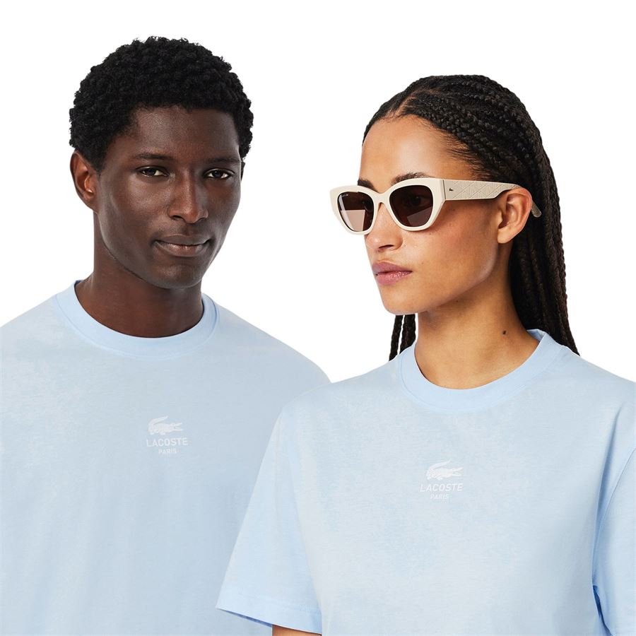 T-shirt in cotone con logo stampato sul petto da uomo Lacoste | TH2739T01