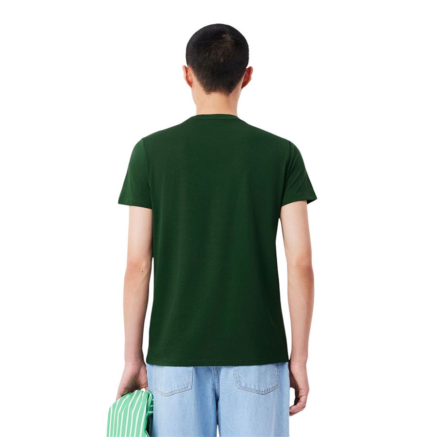 T-shirt girocollo monocromatica in jersey di cotone Pima Lacoste | TH6709132