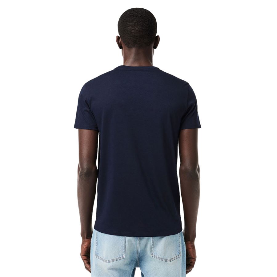 T-shirt girocollo monocromatica in jersey di cotone Pima Lacoste | TH6709166