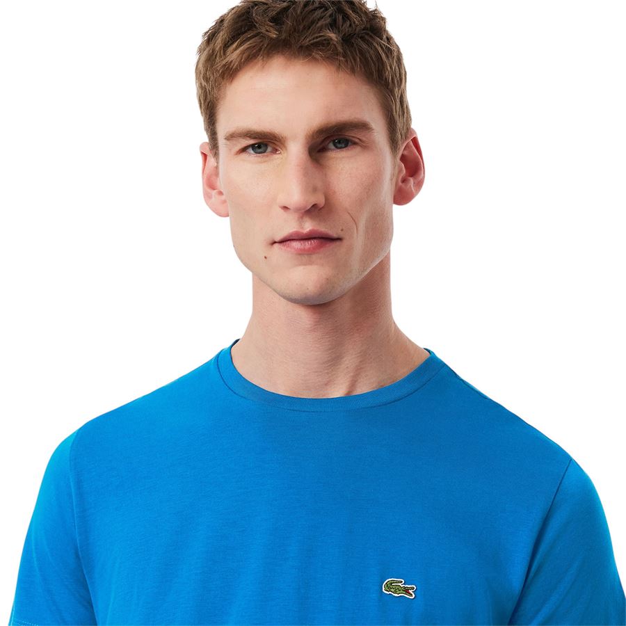 T-shirt girocollo monocromatica in jersey di cotone Pima Lacoste | TH67093D3