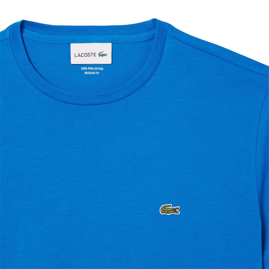 T-shirt girocollo monocromatica in jersey di cotone Pima Lacoste | TH67093D3