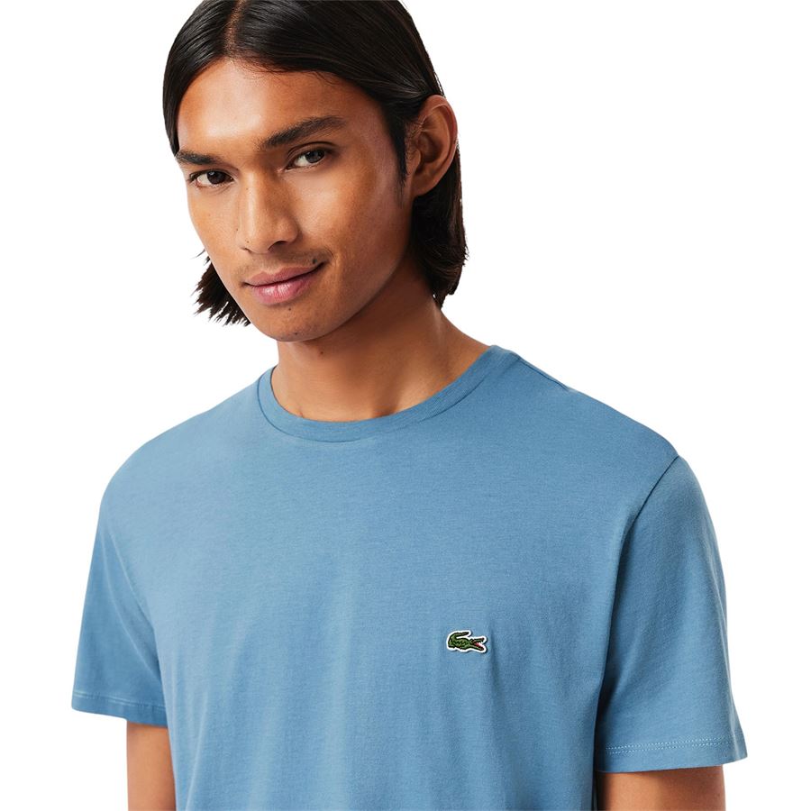 T-shirt girocollo monocromatica in jersey di cotone Pima Lacoste | TH6709HD9