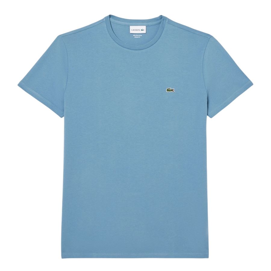 T-shirt girocollo monocromatica in jersey di cotone Pima Lacoste | TH6709HD9