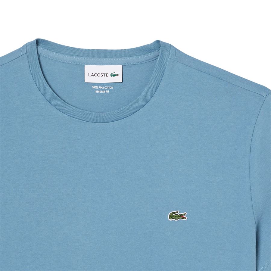 T-shirt girocollo monocromatica in jersey di cotone Pima Lacoste | TH6709HD9