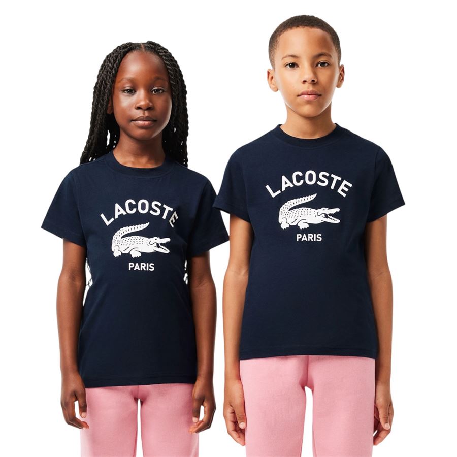 T-shirt in cotone con stampa del brand da bambini Lacoste | TJ3003166