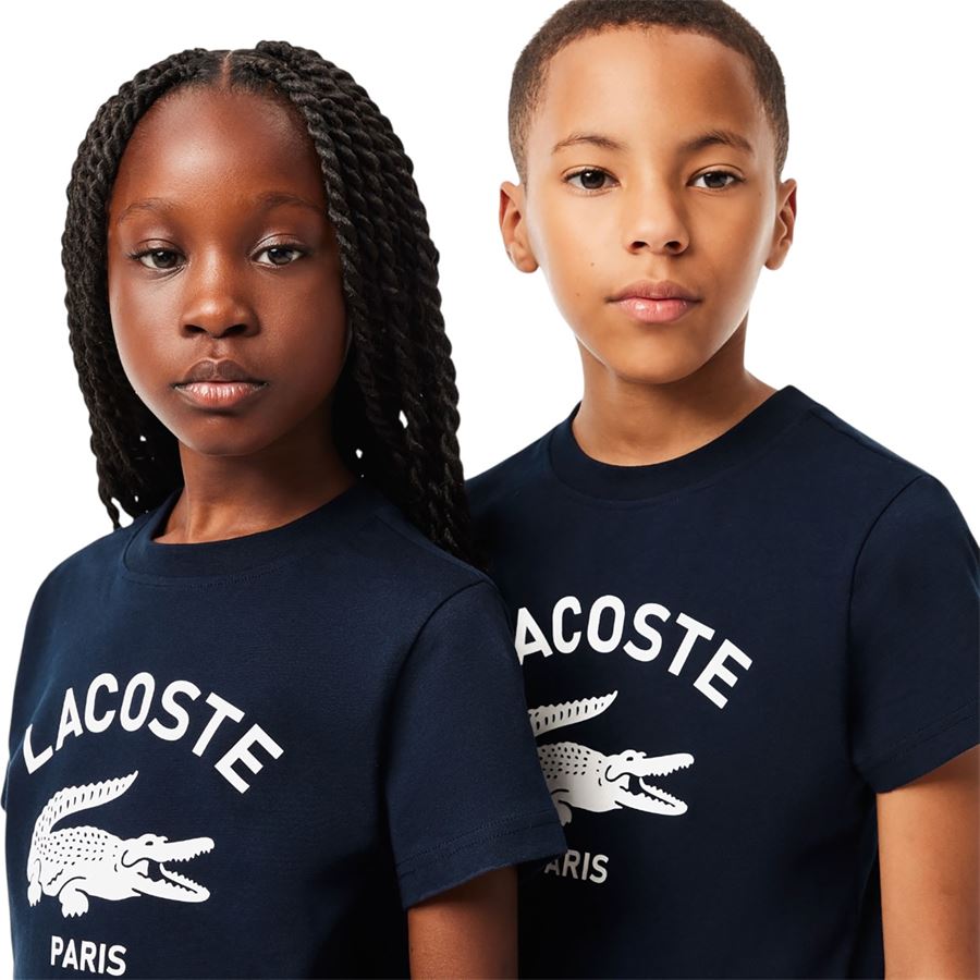 T-shirt in cotone con stampa del brand da bambini Lacoste | TJ3003166
