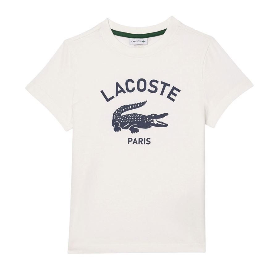 T-shirt in cotone con stampa del brand da bambini Lacoste | TJ300370V