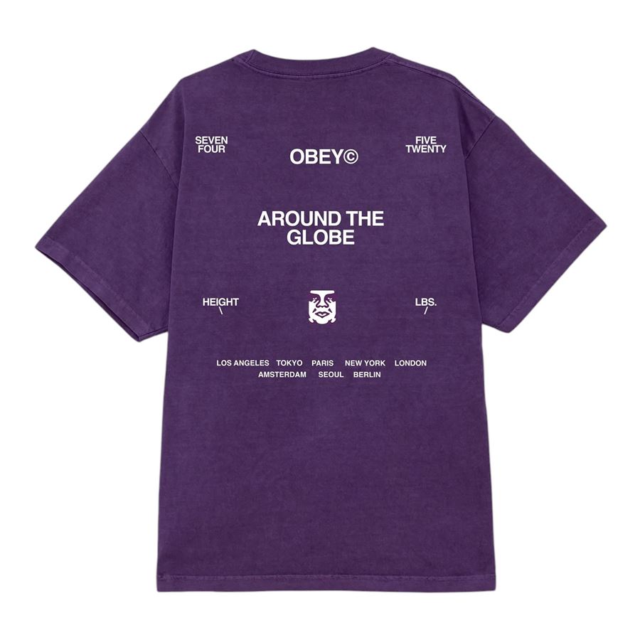 Around The Globe Pigment T-shirt a manica corta da uomo Obey | 167924096IPR