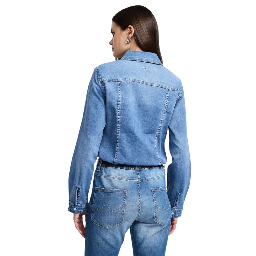 Camicia in denim con tasche e bottoni da donna Please | C862991861670