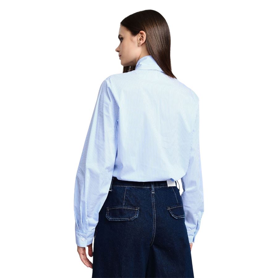 Camicia a righe con maniche lunghe e fiocco da donna Please | C975GG012146