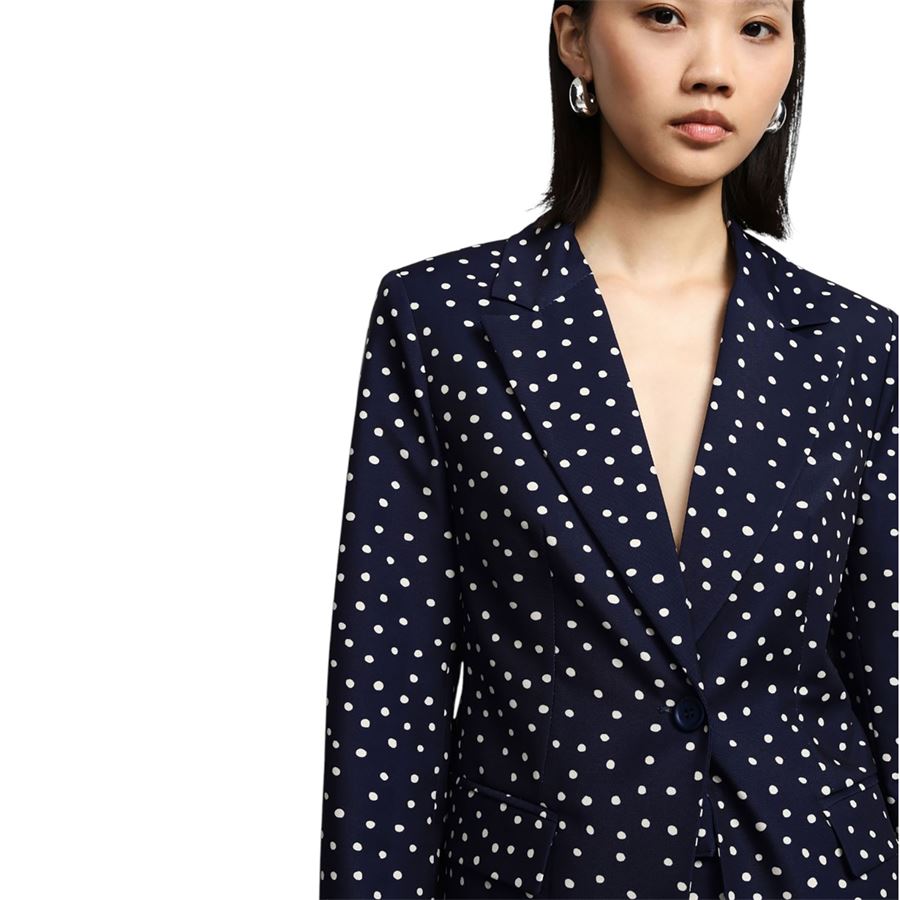 Blazer con bottoni singoli stampa pois da donna Please | J0L4DFT0002621