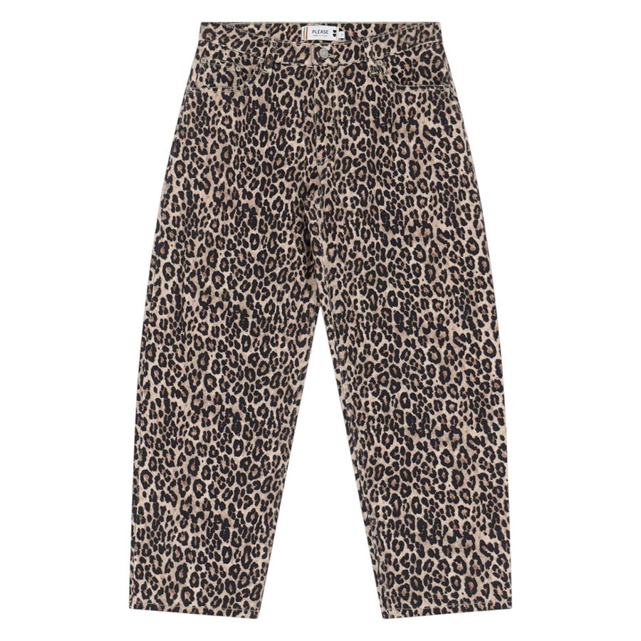 Pantaloni straight con stampa animalier da donna Please | P3HSDBNC972890