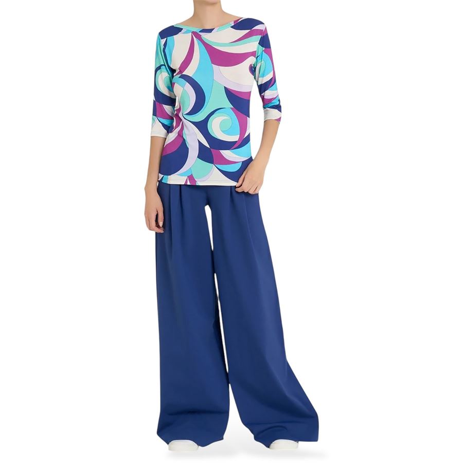 Maglietta girocollo con waves pattern in Viscosa Summer da donna Ragno | DP86TJ885F