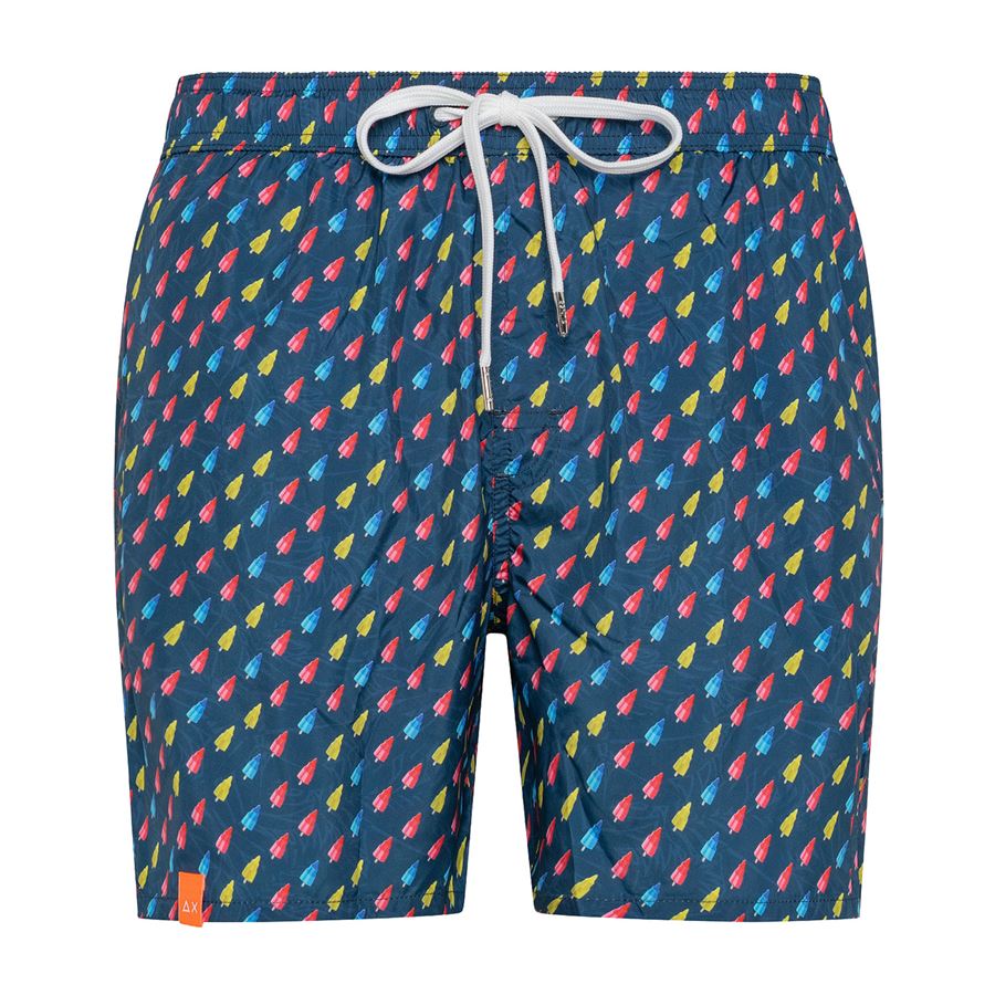 Swim Pant Small Print Navy Blue costume a pantaloncino da uomo Sun68 | H3311307