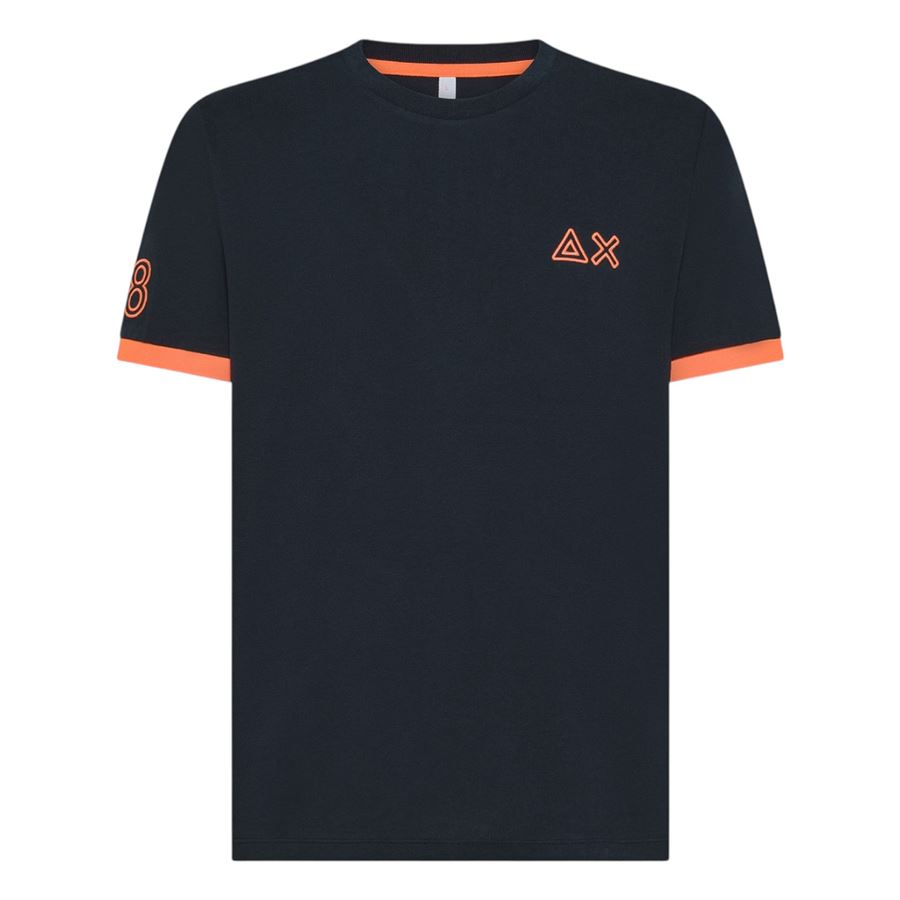 T-shirt maniche corte da uomo in piquet con ricami Sun68 | T3512507