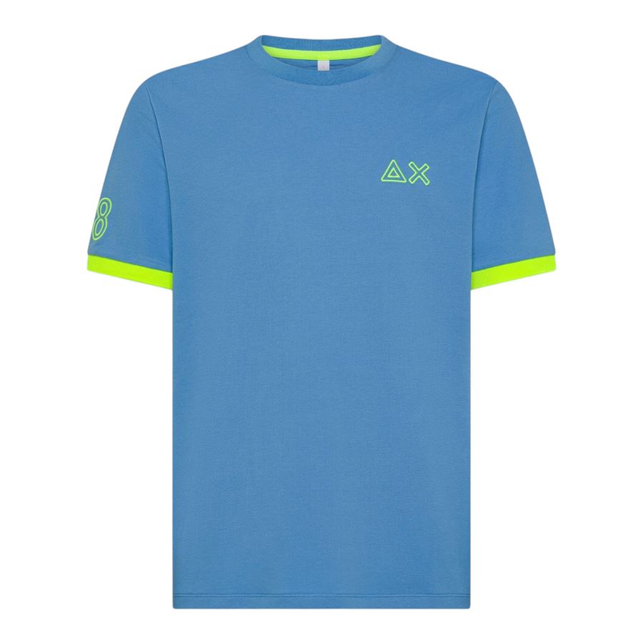 T-shirt maniche corte da uomo in piquet con ricami Sun68 | T3512556
