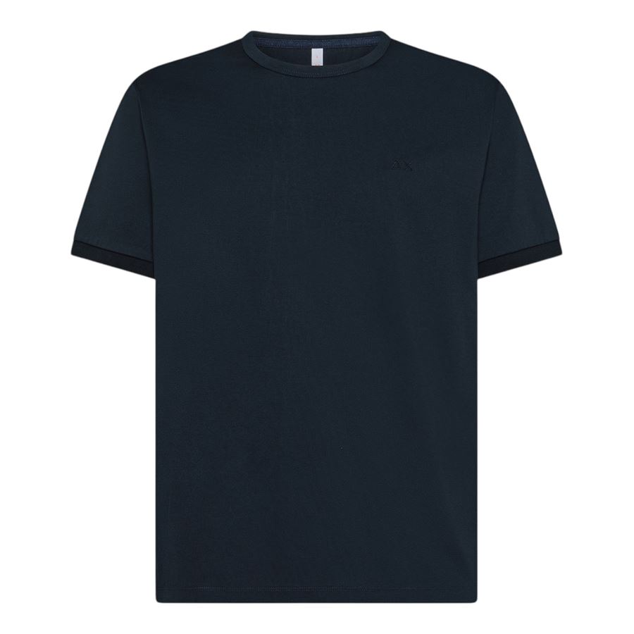 T-shirt maniche corte da uomo in cotone con logo ricamato Sun68 | T3512907