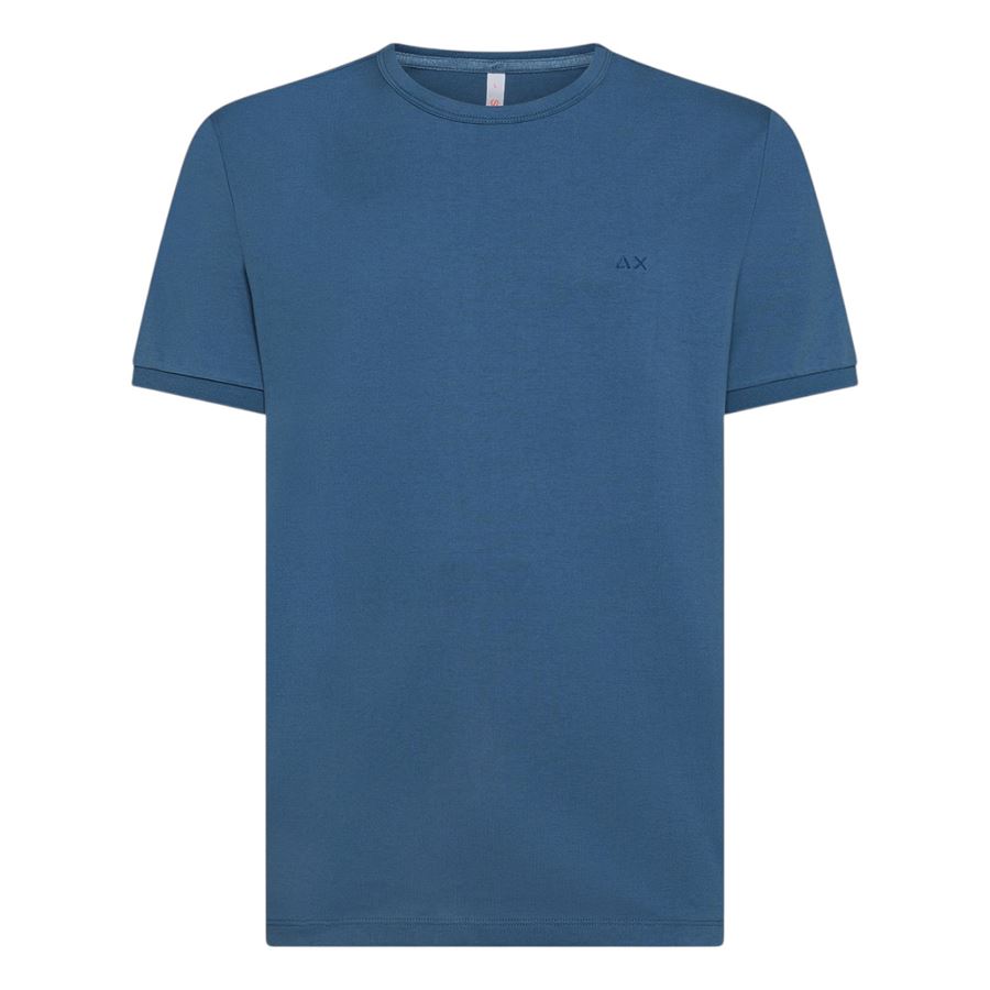 T-shirt maniche corte da uomo in cotone con logo ricamato Sun68 | T3512980