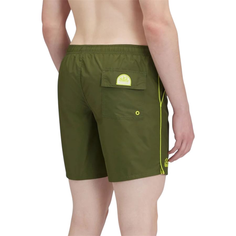 Costume da bagno a pantaloncino da uomo lunghezza media vita elasticata iconic taffeta con piping Sundek | M420BDTA100A5101