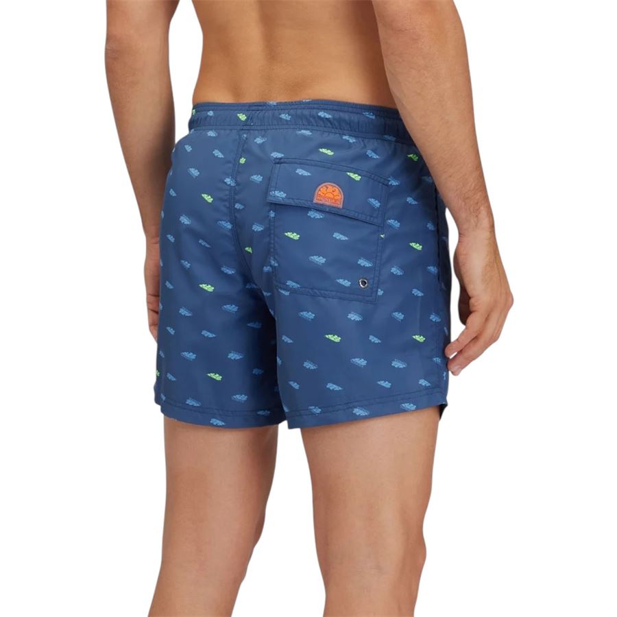 Costume da bagno  uomo a pantaloncino corto vita elasticata stampa monogram in poly riciclato Sundek | M633BDRT46M0076M