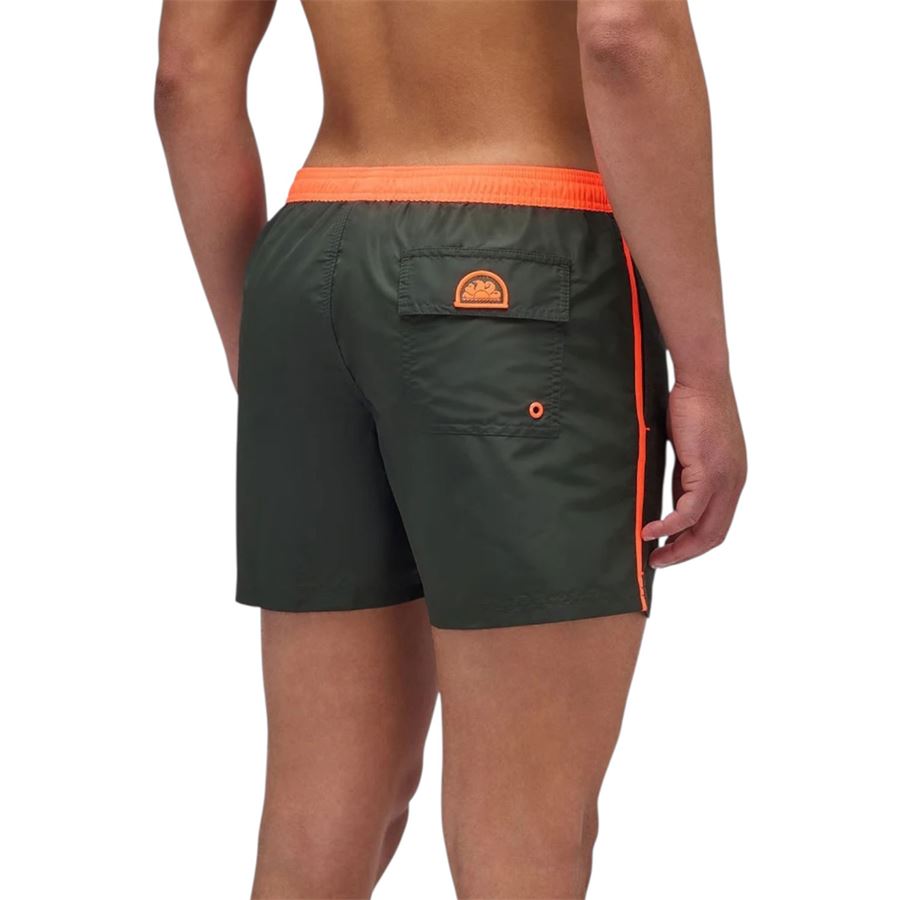 Costume da bagno corto vita elasticata iconic taffeta con piping a contrasto da uomo Sundek | M732BDTA10055101