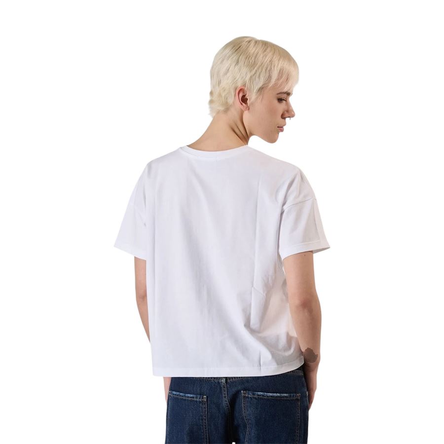 T-shirt manica corta da donna con Ricamo Give Me Champagne Superlculture | AW1157WHITE