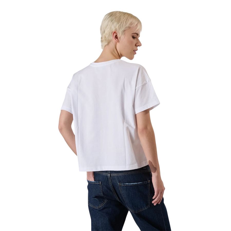 T-shirt a maniche corte da donna con ricamo Una Vita in Vacanza Superlculture | AW1183WHITE
