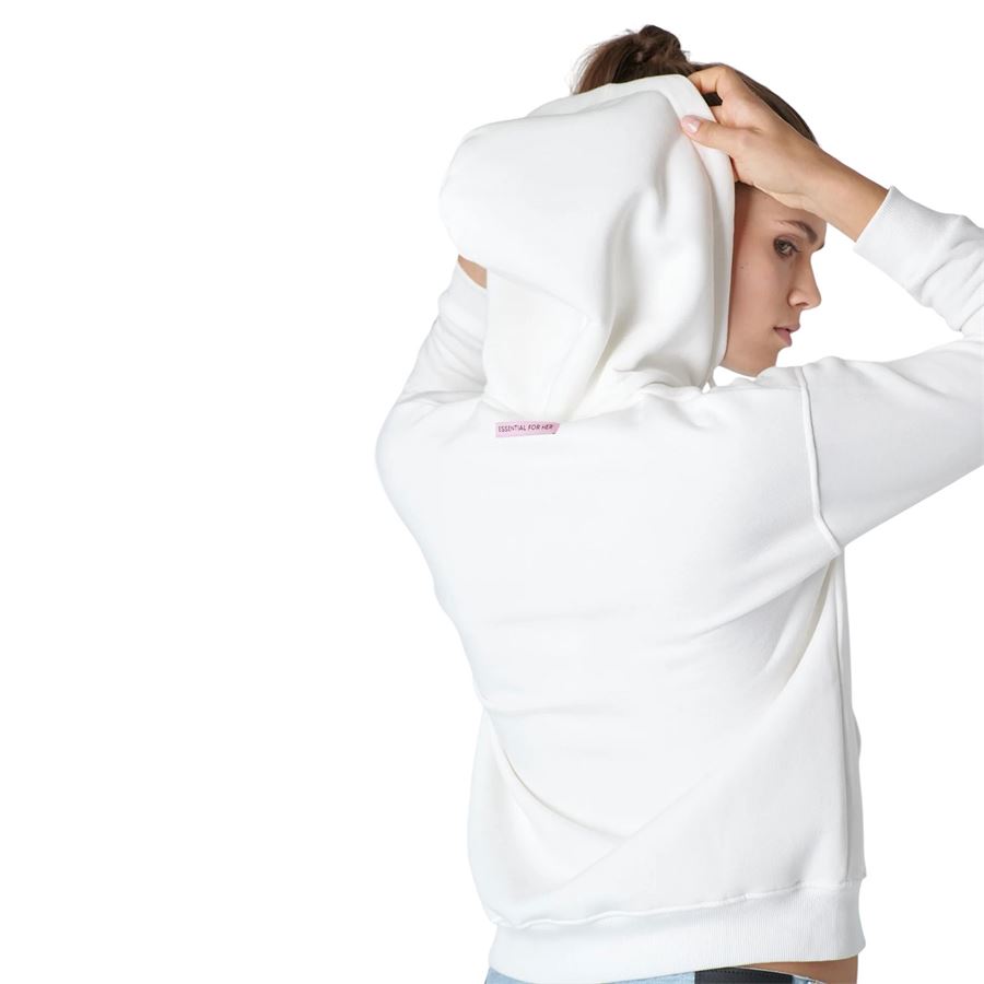 ETTA felpa con zip e cappuccio da donna Superlculture | ETTA-FWHITE