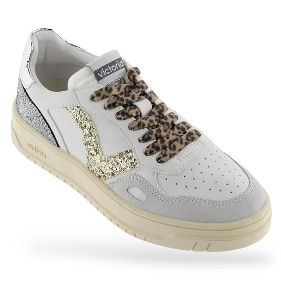 Seul Effetto Pelle crosta e glitter sneakers da donna Victoria | 1257133HIELO
