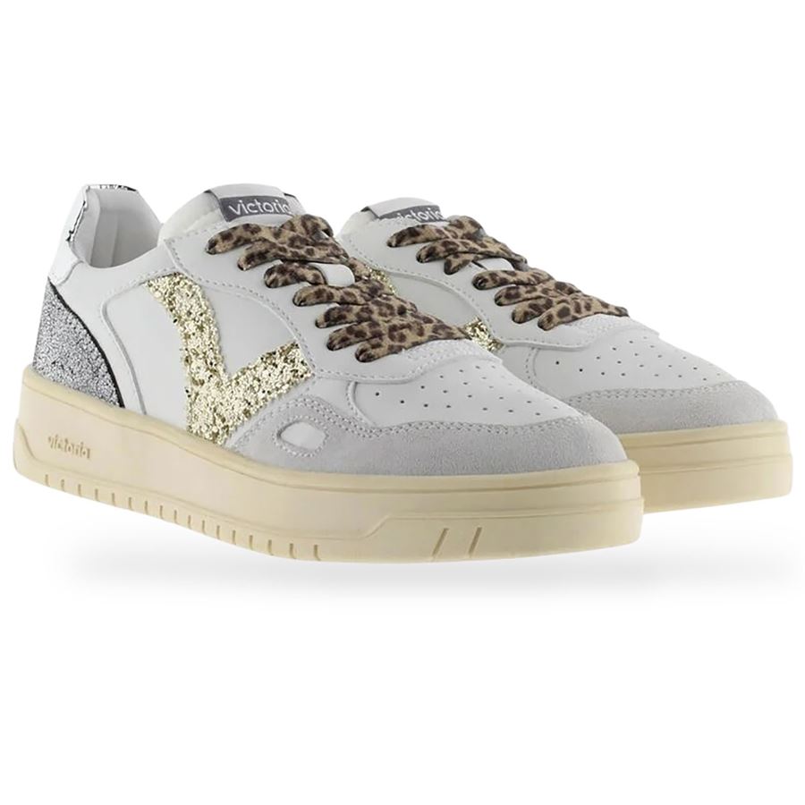 Seul Effetto Pelle crosta e glitter sneakers da donna Victoria | 1257133HIELO