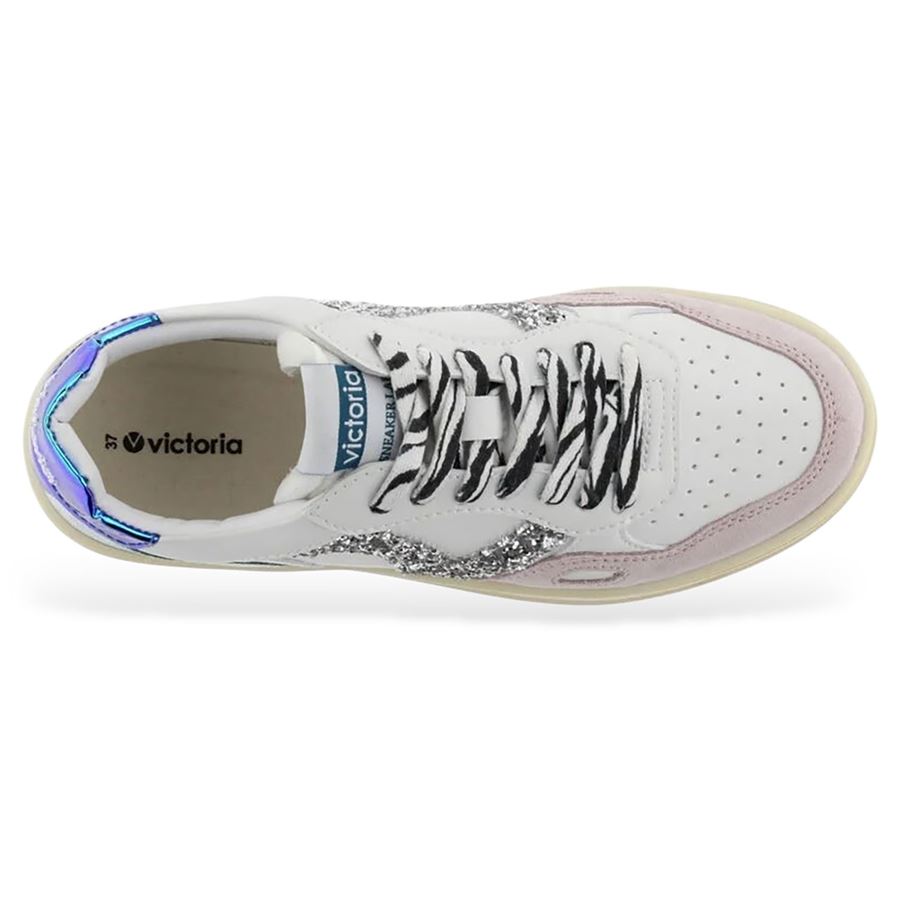 Seul Effetto Pelle crosta e glitter sneakers da donna Victoria | 1257133ROSA