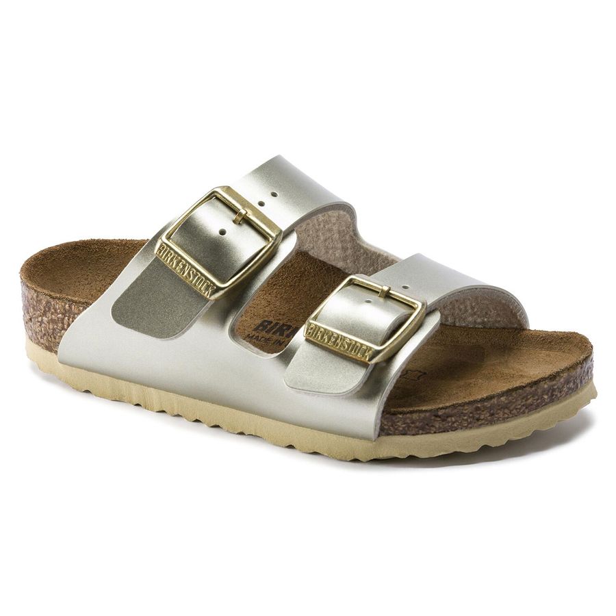 Arizona Kids electric metallic gold, Birko Flor - Calz. Stretta ciabatta da bambina Birkenstock | 1014841XX