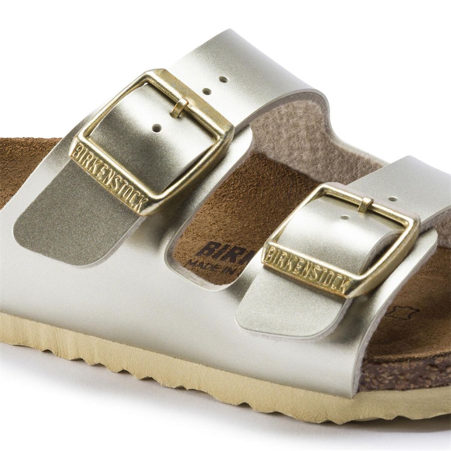 Arizona Kids electric metallic gold, Birko Flor - Calz. Stretta ciabatta da bambina Birkenstock | 1014841X