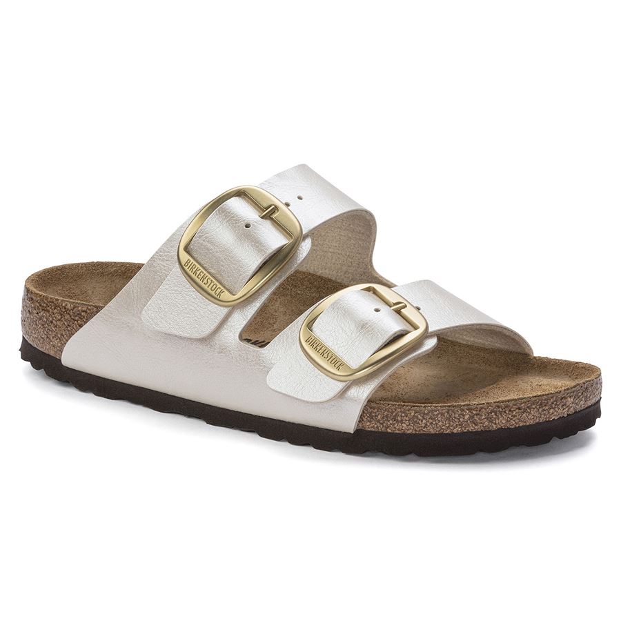 Arizona Big Buckle graceful pearl white, Birko Flor ciabatta da donna calz. stretta Birkenstock | 1020021X