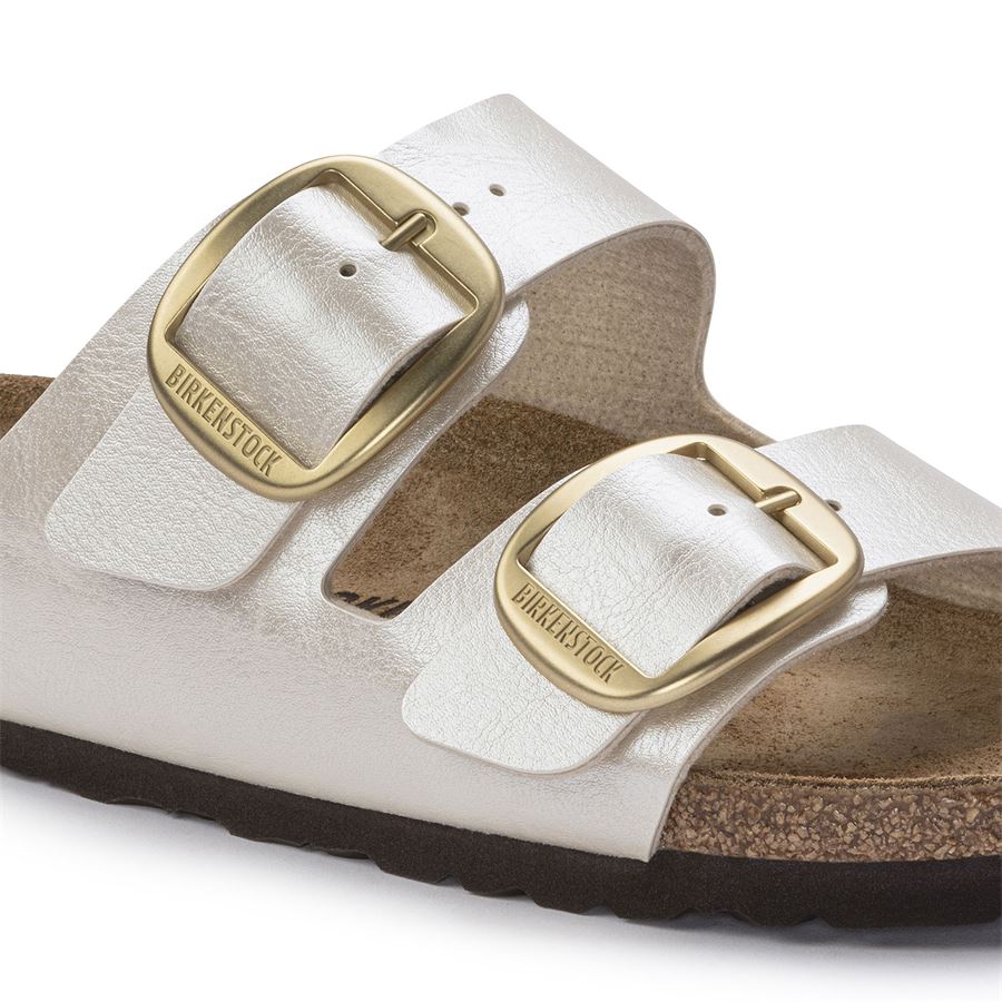 Arizona Big Buckle graceful pearl white, Birko Flor ciabatta da donna calz. stretta Birkenstock | 1020021X