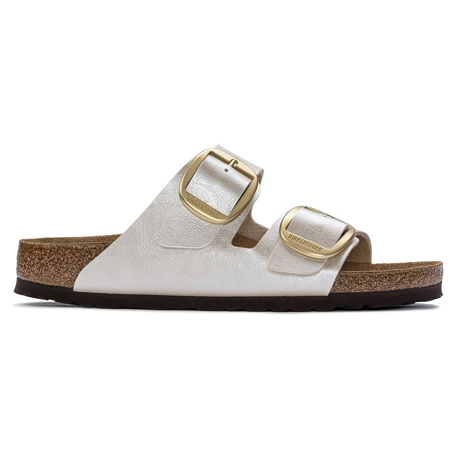 Arizona Big Buckle graceful pearl white, Birko Flor ciabatta da donna calz. stretta Birkenstock | 1020021X