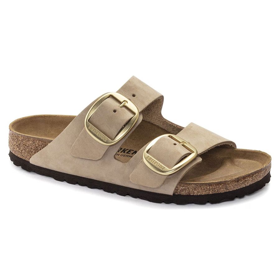 Arizona big buckle sandcastle, nubuck leather - calz. Stretta ciabatta da donna Birkenstock | 1024064X