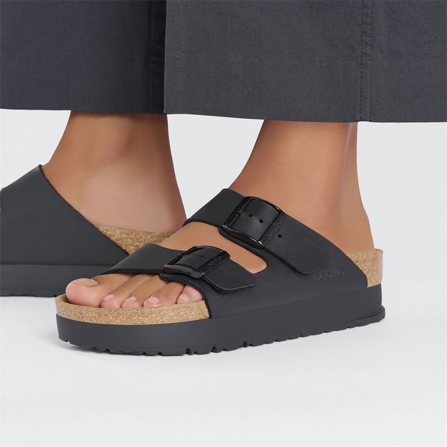 Arizona Pap Flex Platform black veg, Birko Flor  Calz. Stretta ciabatta da donna Birkenstock | 1027395X