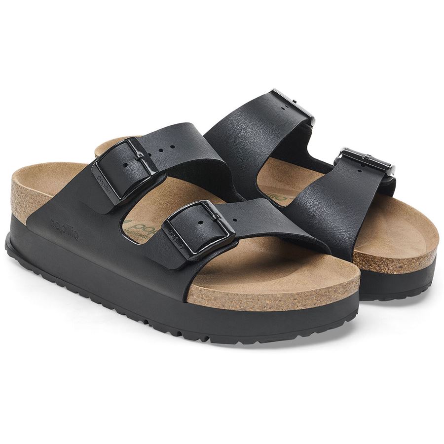 Arizona Pap Flex Platform black veg, Birko Flor  Calz. Stretta ciabatta da donna Birkenstock | 1027395X