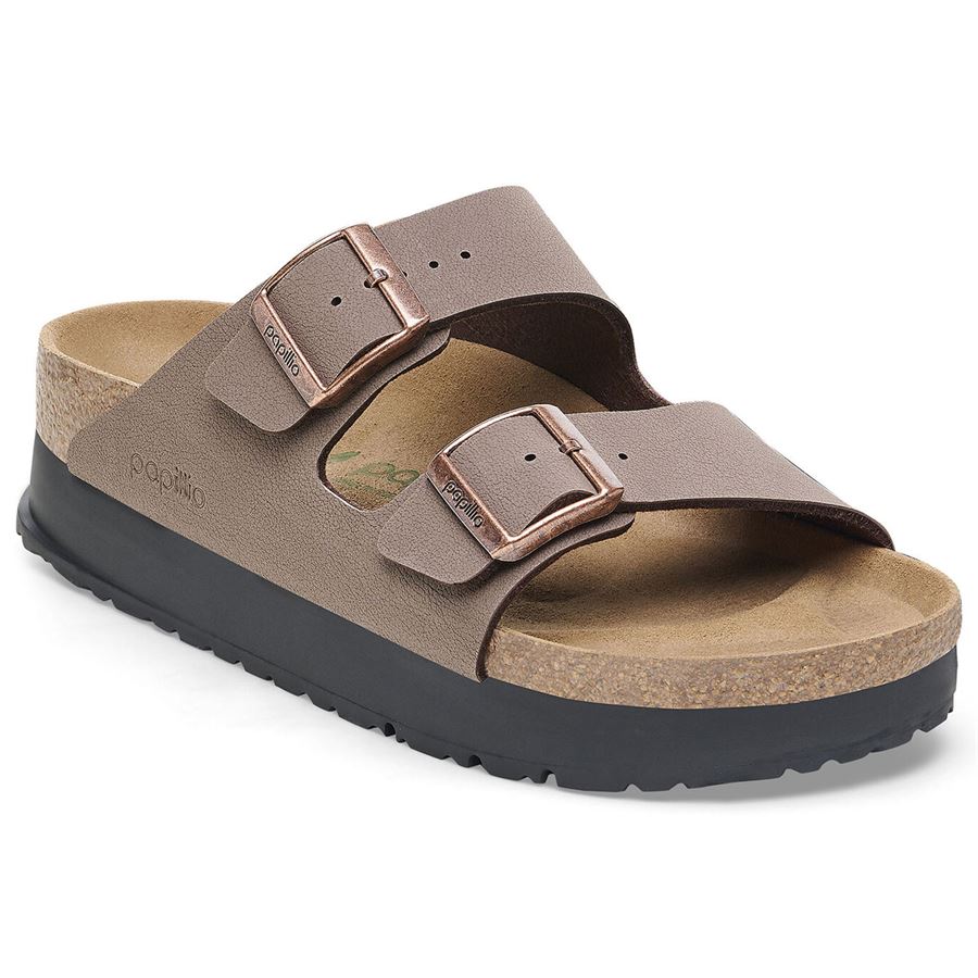 Arizona Platf mocca veg, Birkibuc calz. Stretta ciabatta da donna Birkenstock | 1027417X