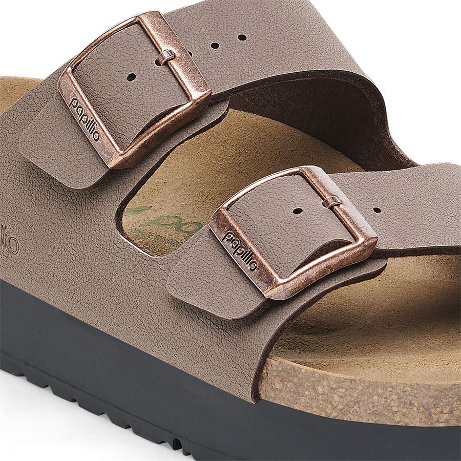 Arizona Platf mocca veg, Birkibuc calz. Stretta ciabatta da donna Birkenstock | 1027417X