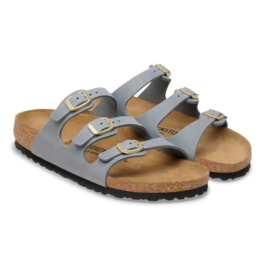 Florida basalt gray, Oiled leather ciabatta da donna Birkenstock | 1031891X