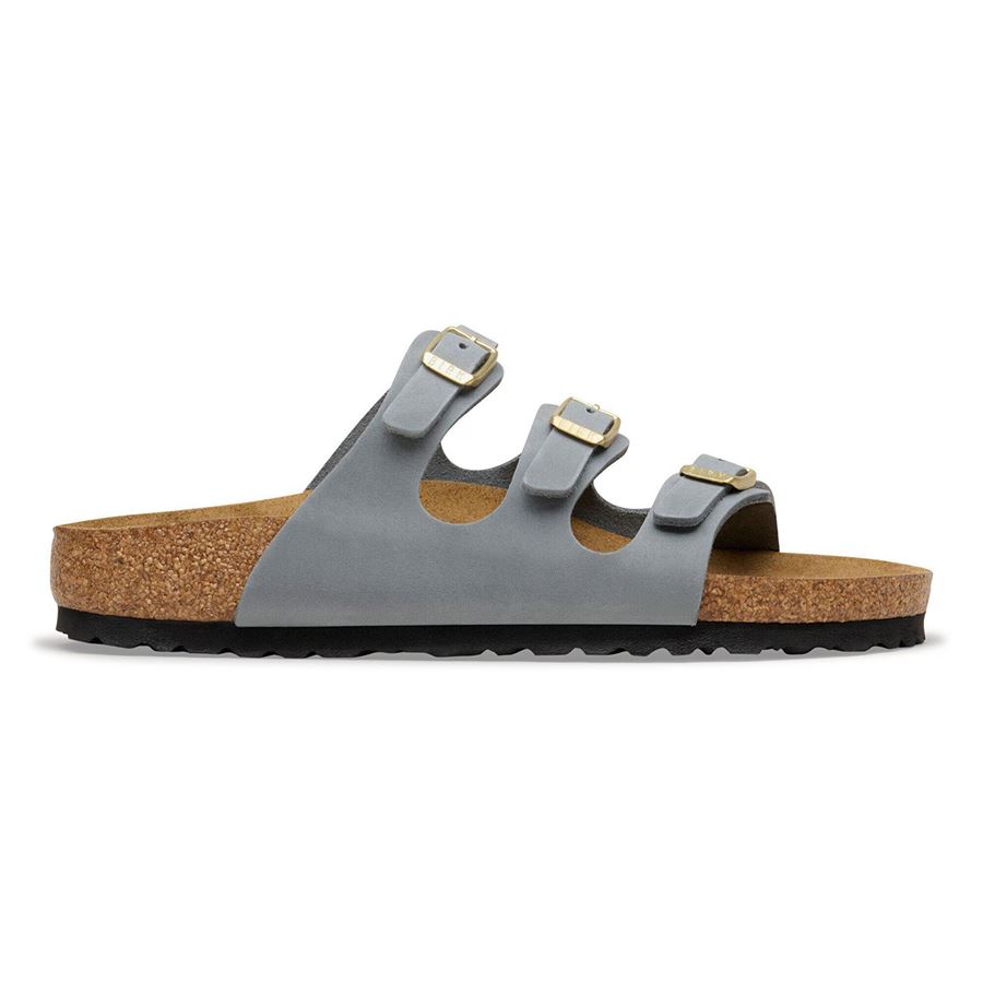 Florida basalt gray, Oiled leather ciabatta da donna Birkenstock | 1031891X