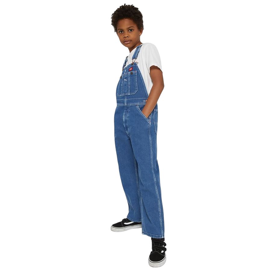 Kids Denim Bib salopette in denim da bambino Dickies | DK0KB102C7K