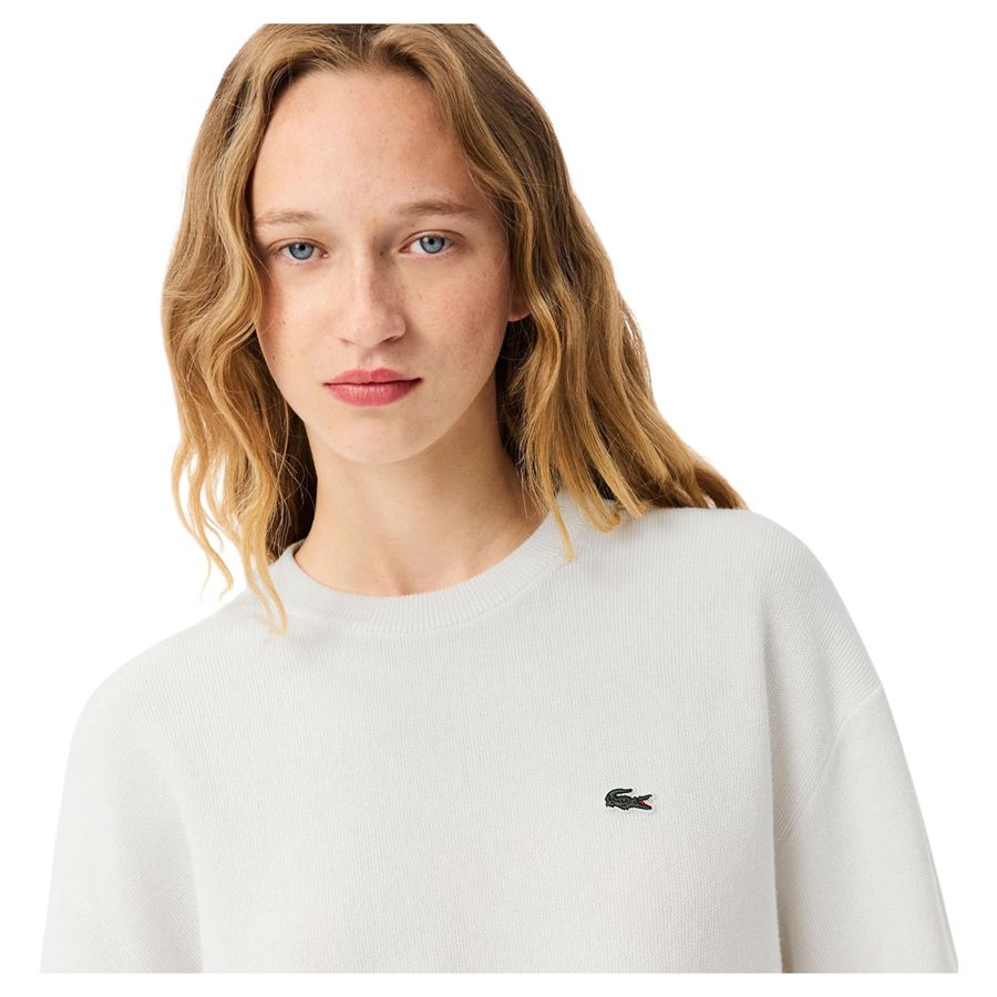 Maglione girocollo in cotone relaxed fit da donna Lacoste | AF415870V